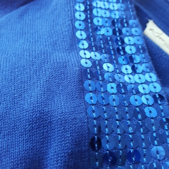 Kim Rogers 💙Royal Blue Cardigan Trimmed-Sequins - Picture 4 of 6
